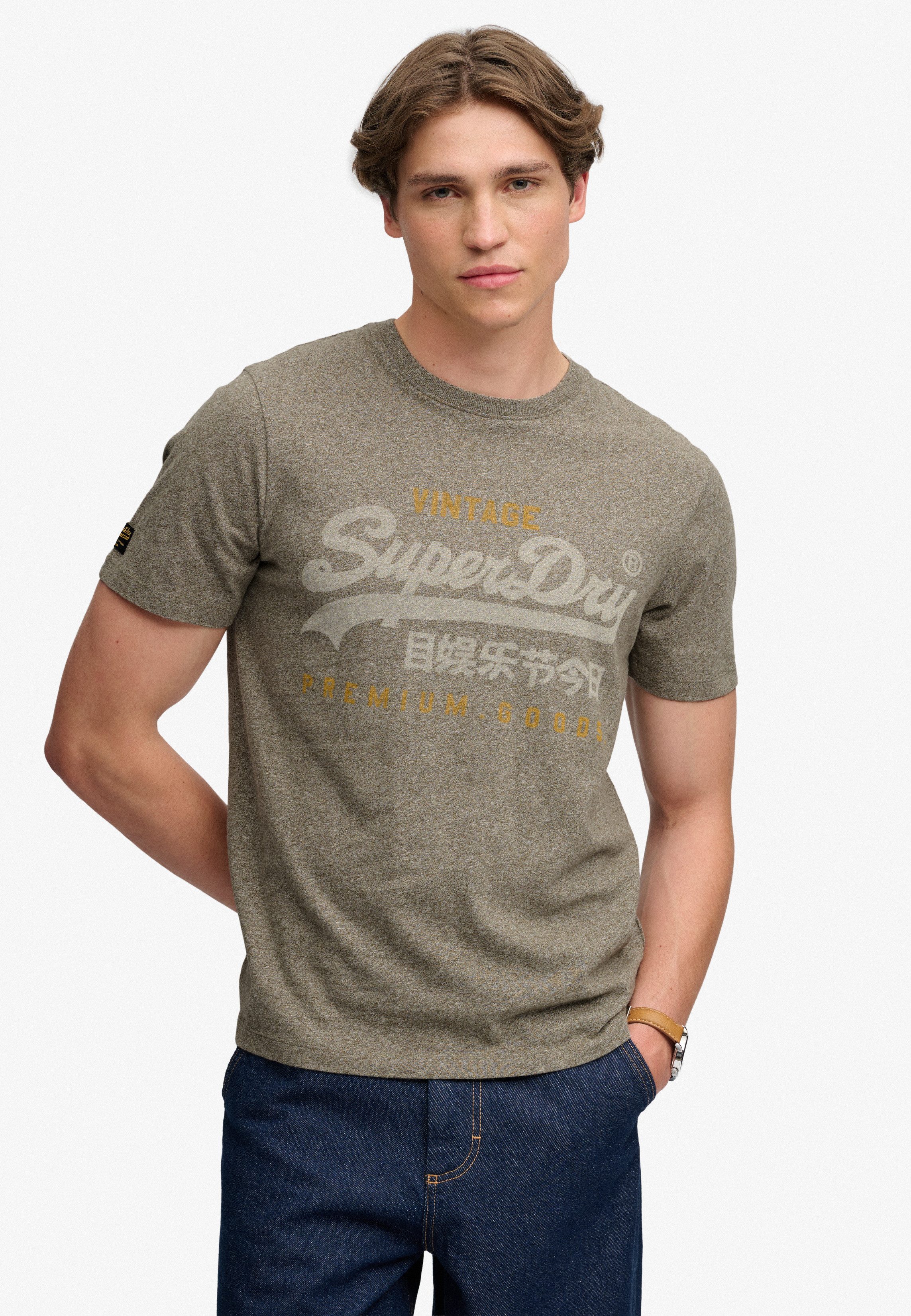 Superdry Rundhalsshirt VL HERITAGE RELAXED TEE Baumwolle, relaxed fit