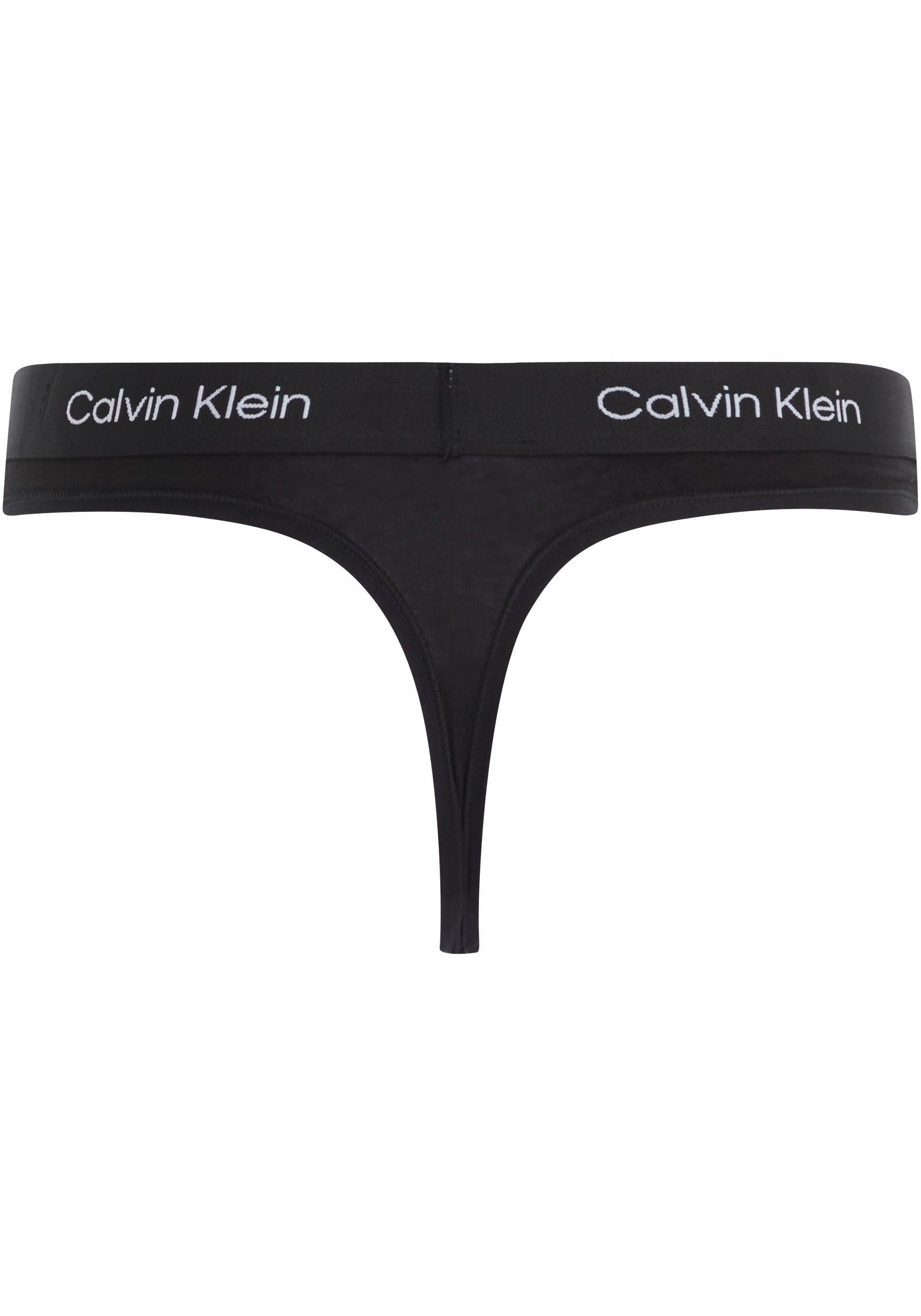 THONG Alloverprint MODERN mit Calvin T-String BLACK Underwear Klein