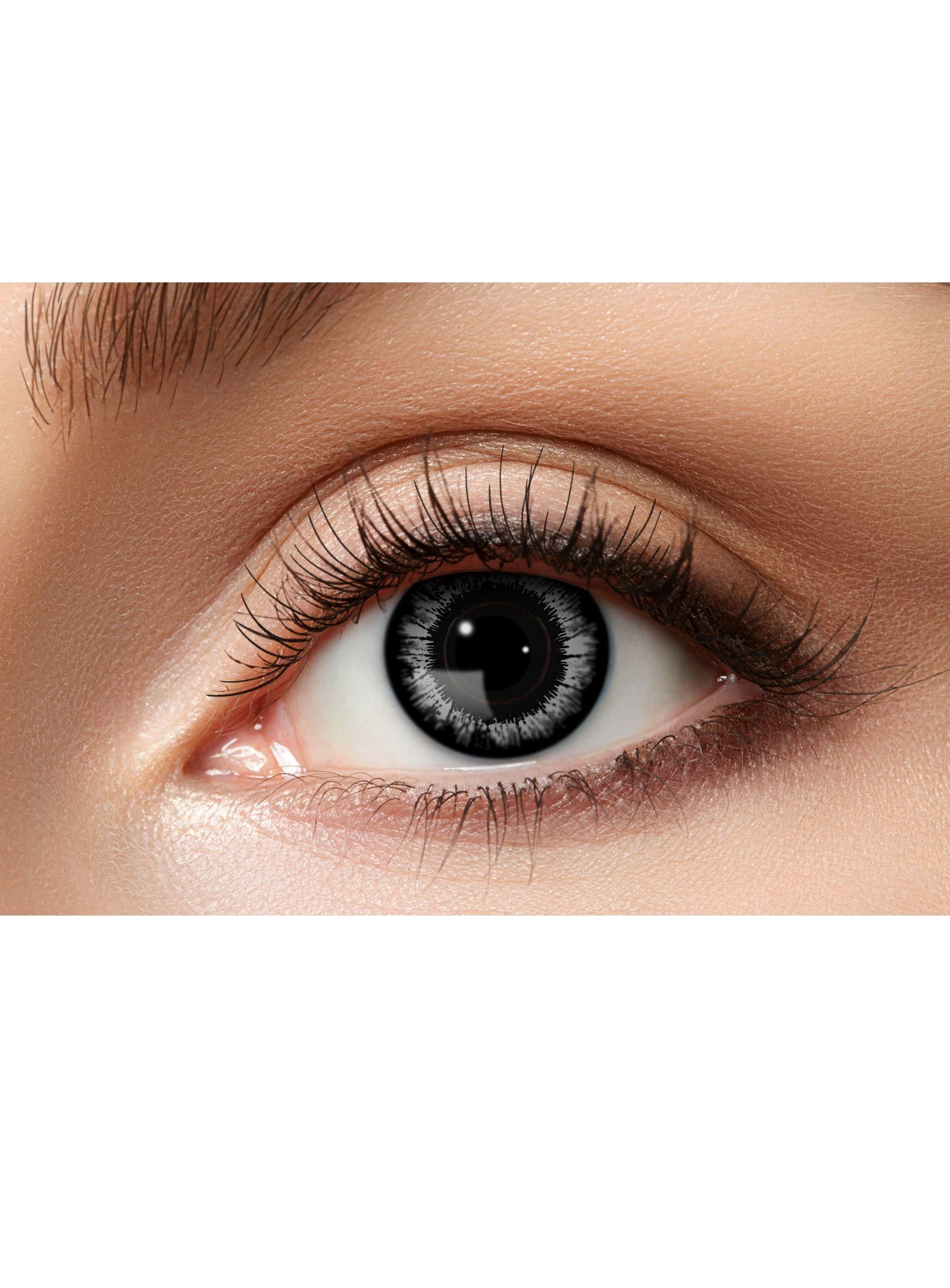 Metamorph Motivlinsen Zauberer Hexer - Horror Halloween Kontaktlinsen, Düstere Kontaktlinsen mit grauem Glimmen