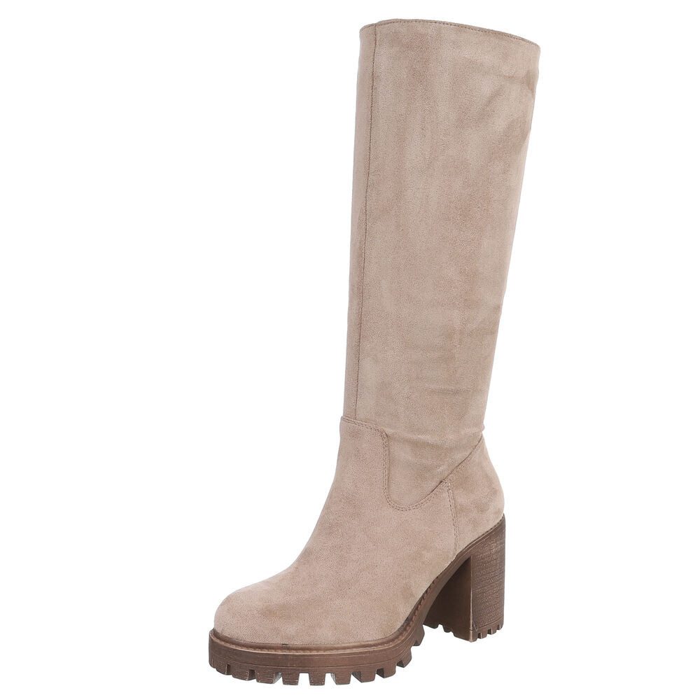 Ital-Design Kniehohe Damenstiefel mit stabilem Absatz günstig online kaufen