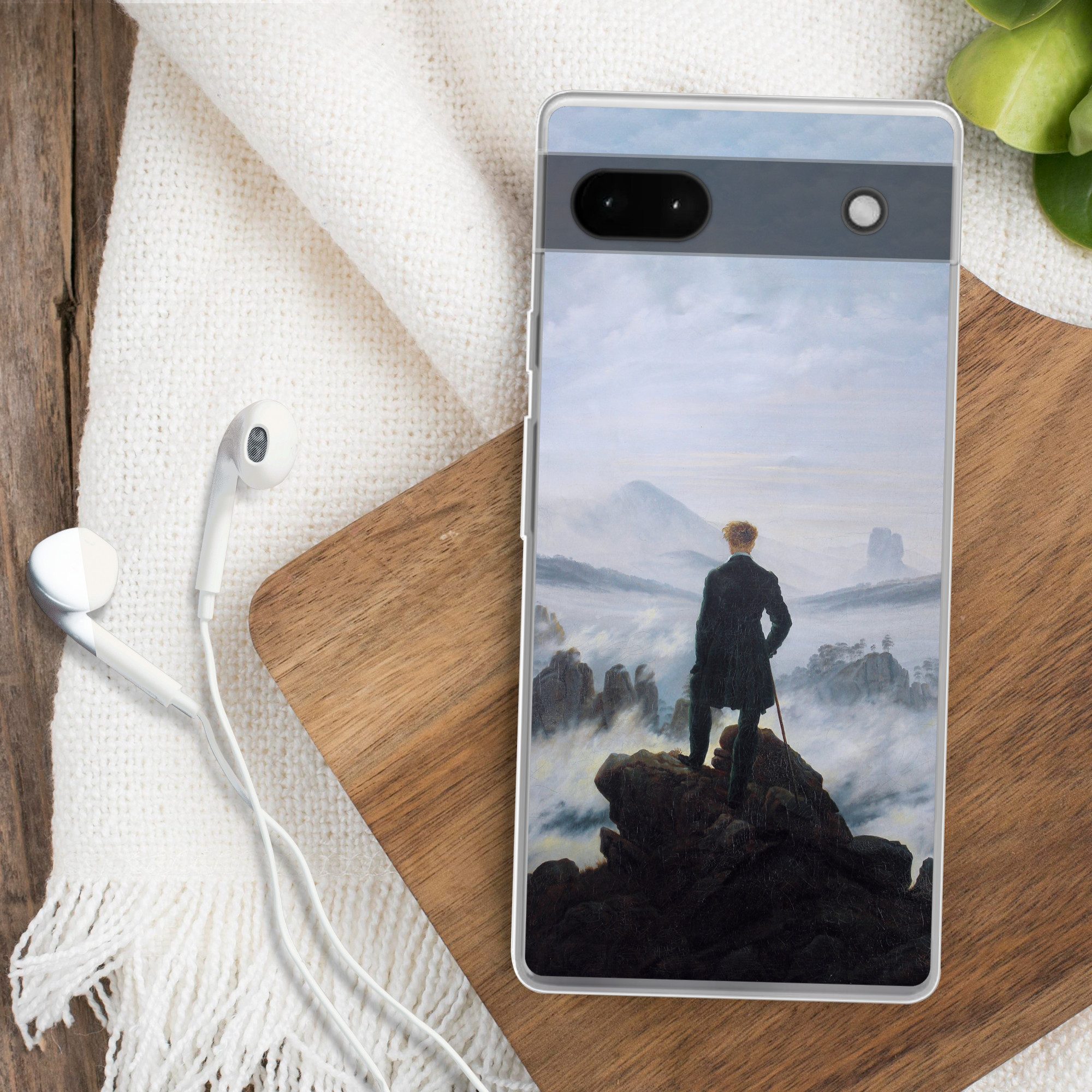 MuchoWow Handyhülle für Google Pixel 6a Der Wanderer über dem Nebelmeer - Caspar David Fri, Phone Case, Silikon, Schutzhülle Dünn