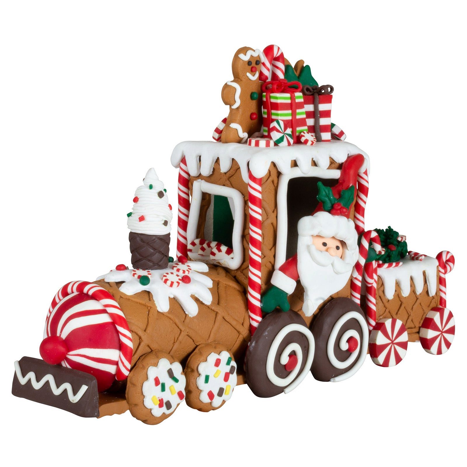 Christmas Paradise Dekoobjekt Weihnachten Lebkuchen-Zug 27 cm (Lokomotive, 1 St., Weihnachtsdeko), Weihnachtszug im Zuckerstangen-Stil