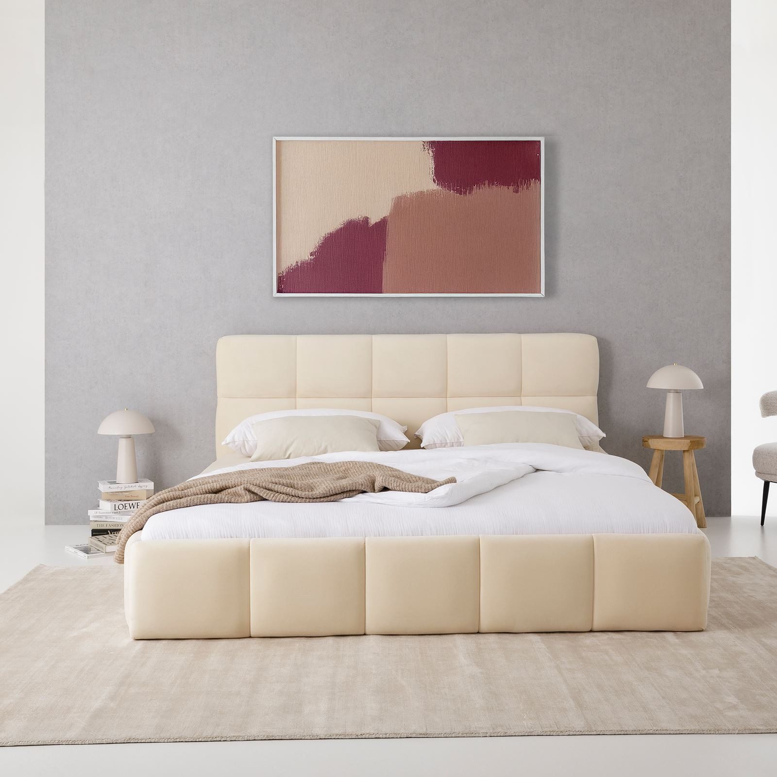 IDIMEX Polsterbett CLOUD, 180x200 cm inkl. Lattenrost gepolstert mit Samt S günstig online kaufen