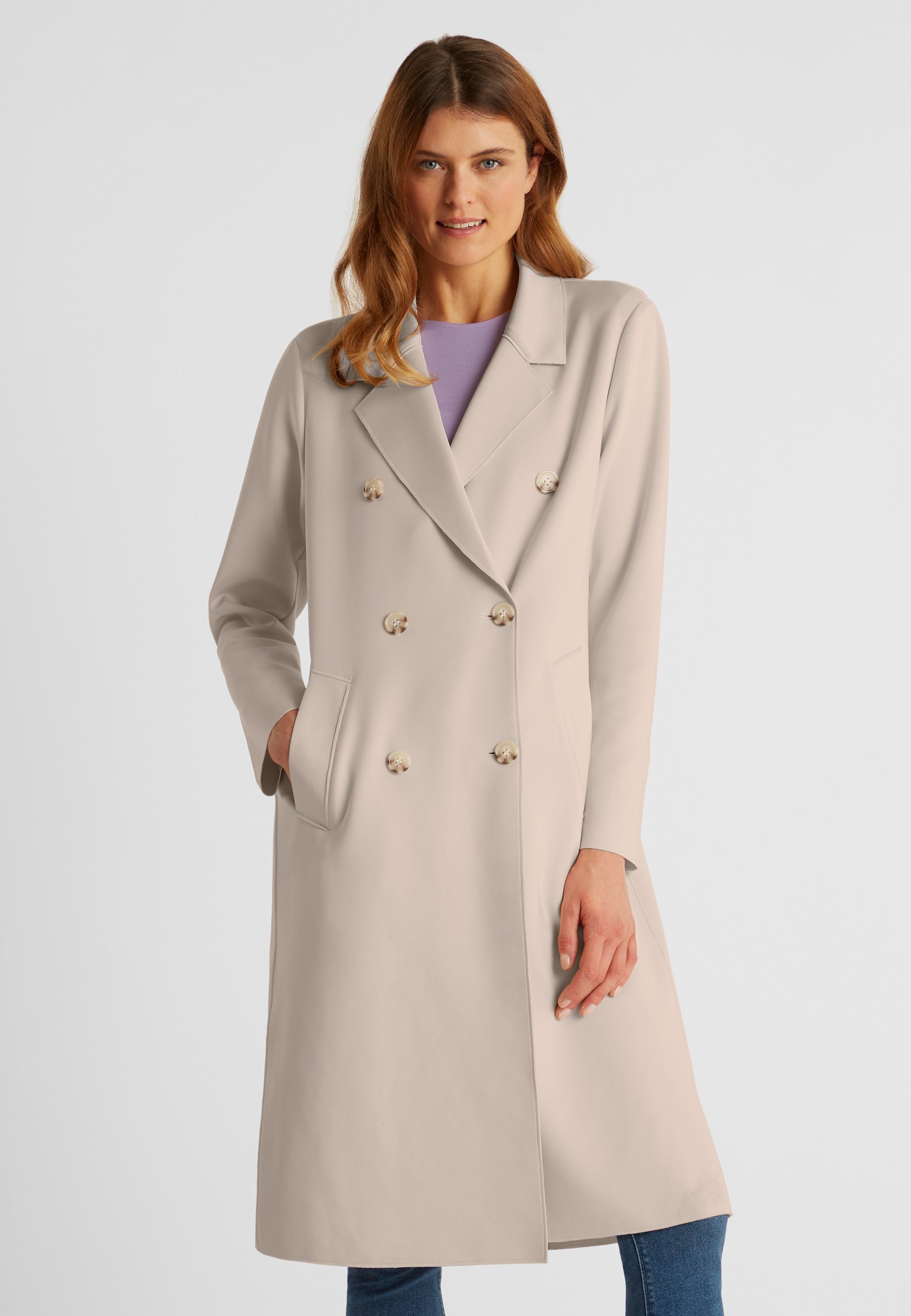Langmantel MSAbby Damen elegant Knöpfe