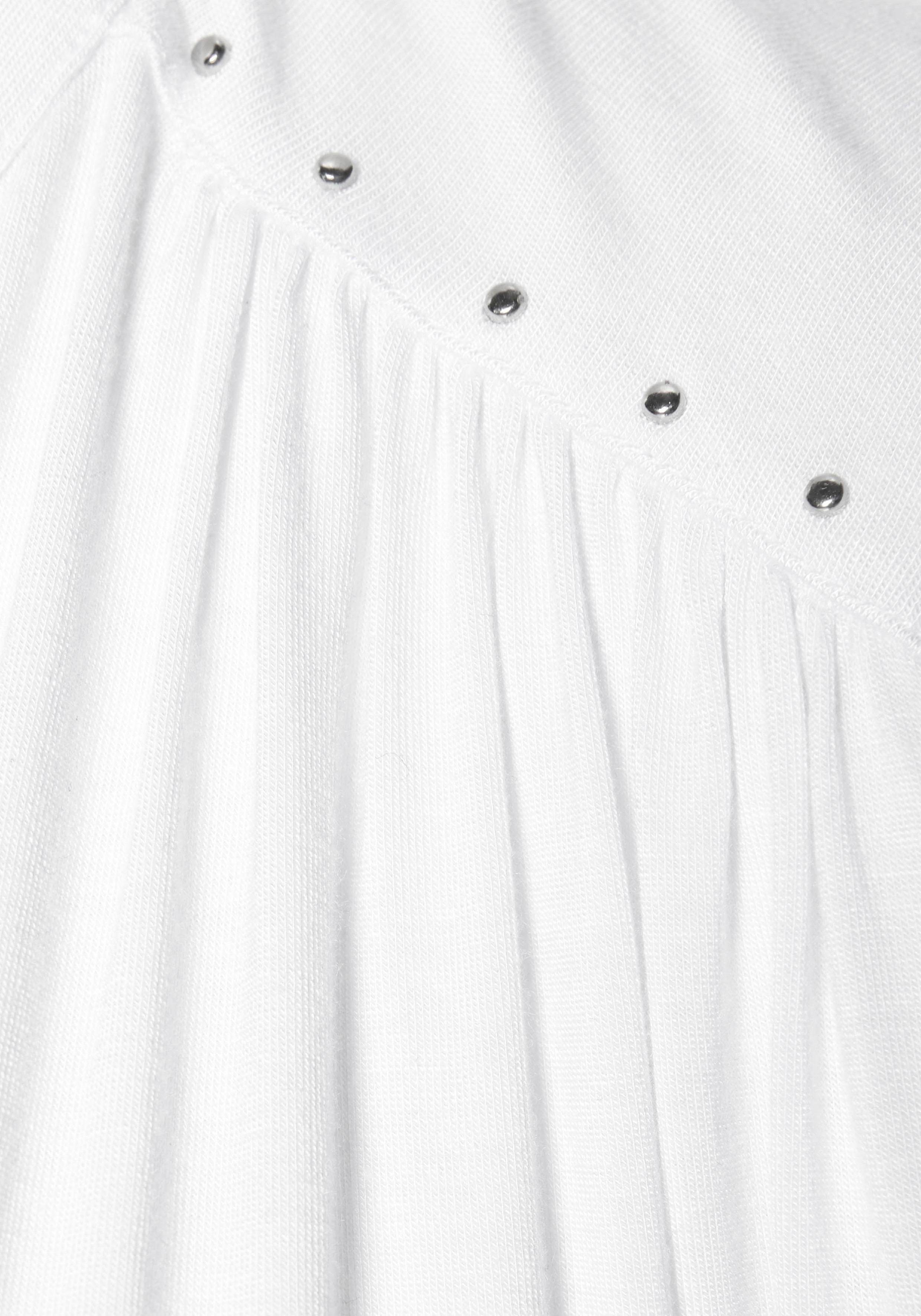 LASCANA Tanktop mit silberfarbenen Nietendetails, lockeres Blusentop