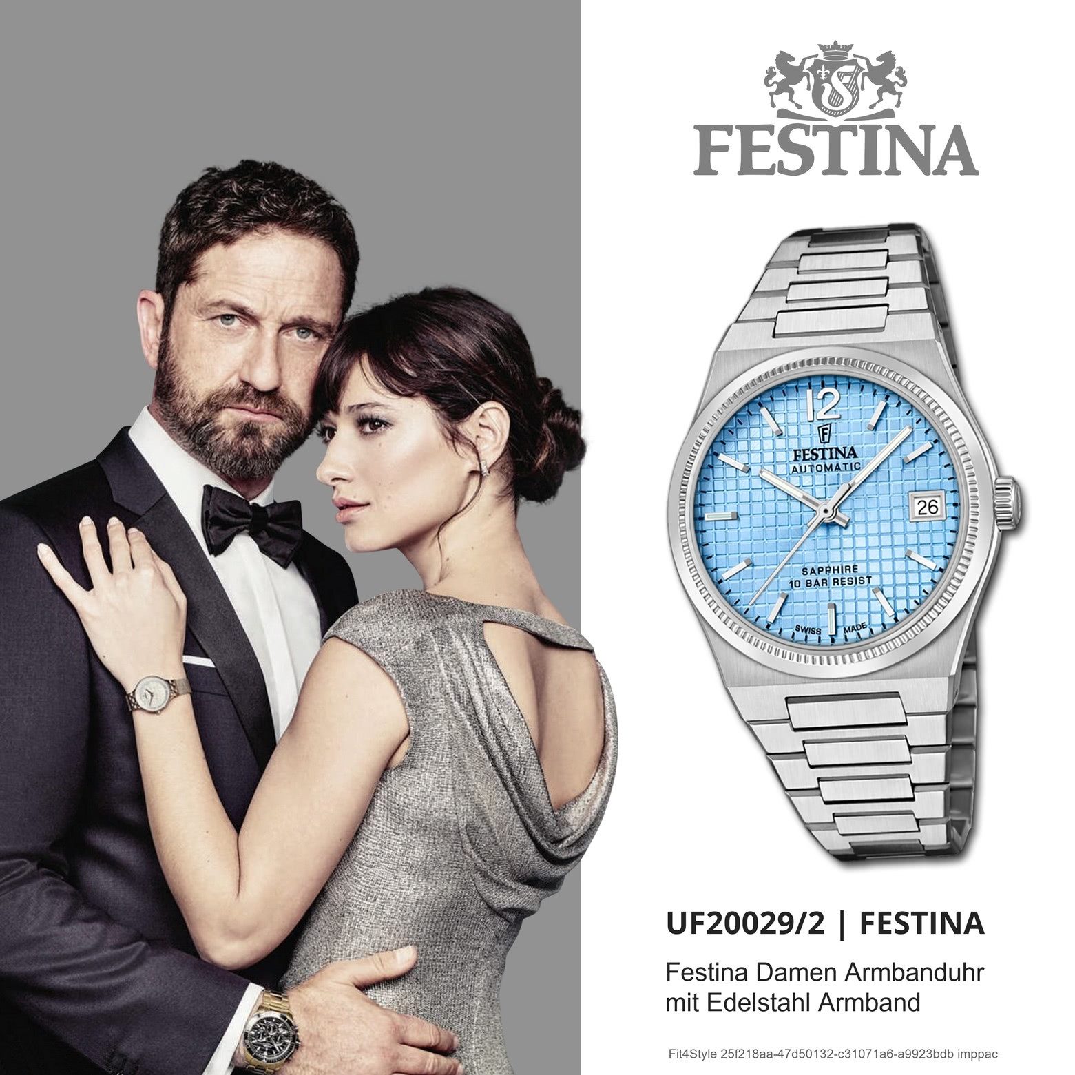 Festina Automatikuhr Festina Damenuhr Edelstahl silber, (Analoguhr), Damen Armbanduhr rund, Edelstahlarmband silber, Elegant