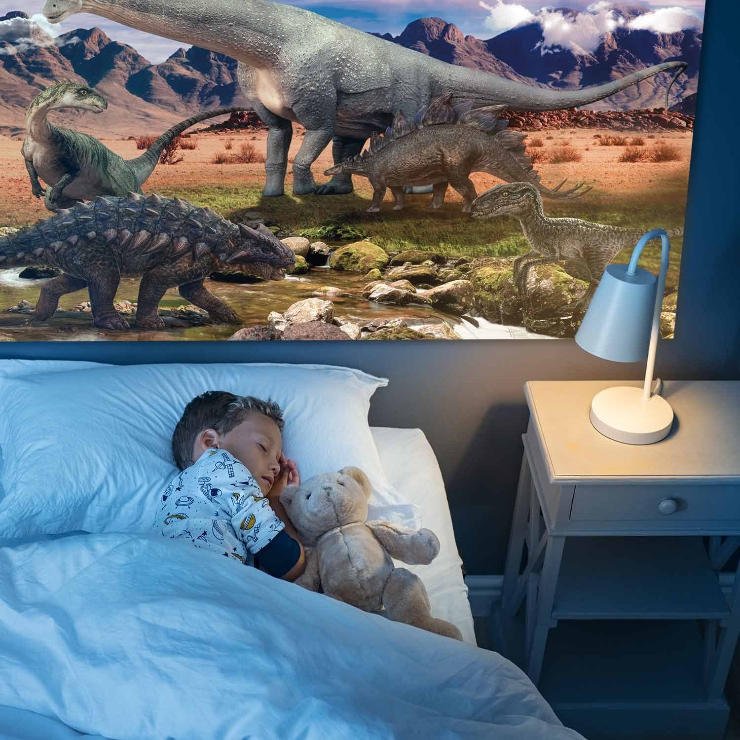 Goods+Gadgets Poster Wandbild), (Dino Deko Kunstdruck, Dinosaurier Kinderzimmer XXL Steppenlandschaft