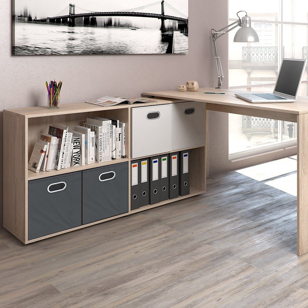 Vicco Eckschreibtisch FlexPlus, Sonoma, 137 x 60 cm, Drehbar
