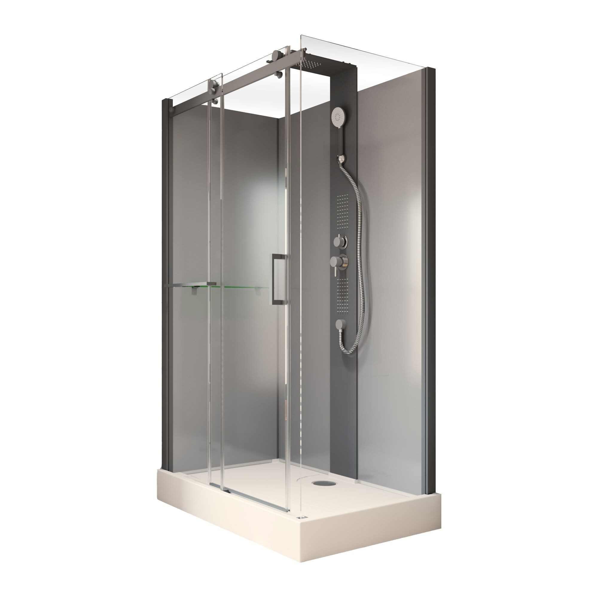 Schulte Komplettdusche Korsika, BxT: 120x80 cm, Sicherheitsglas, Komplett-Set, inkl. Duschwanne (16 cm hoch), Eckdusche, Schiebetür