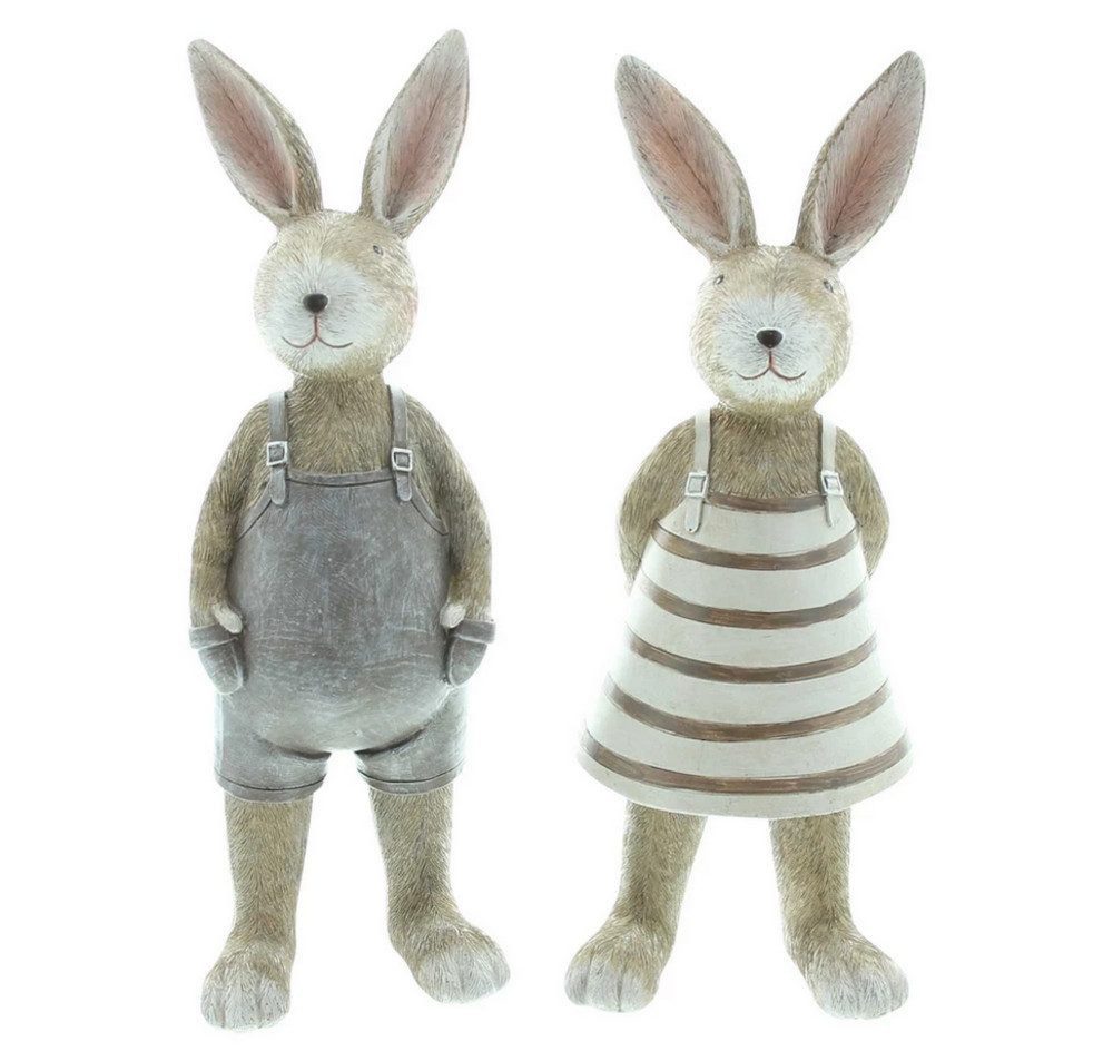 Home-trends24.de Osterhase Hasen Paar 2er Set Deko Figur Osterdeko Ostern Frühling Dekofigur