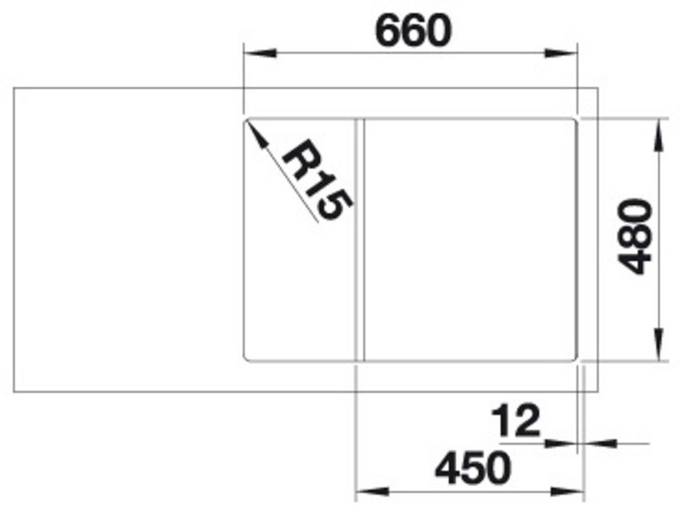 S St), Granitspüle Compact, in (1 45 erhältlich cm, Farben ZIA mehreren 50/68 Blanco eckig, cafe