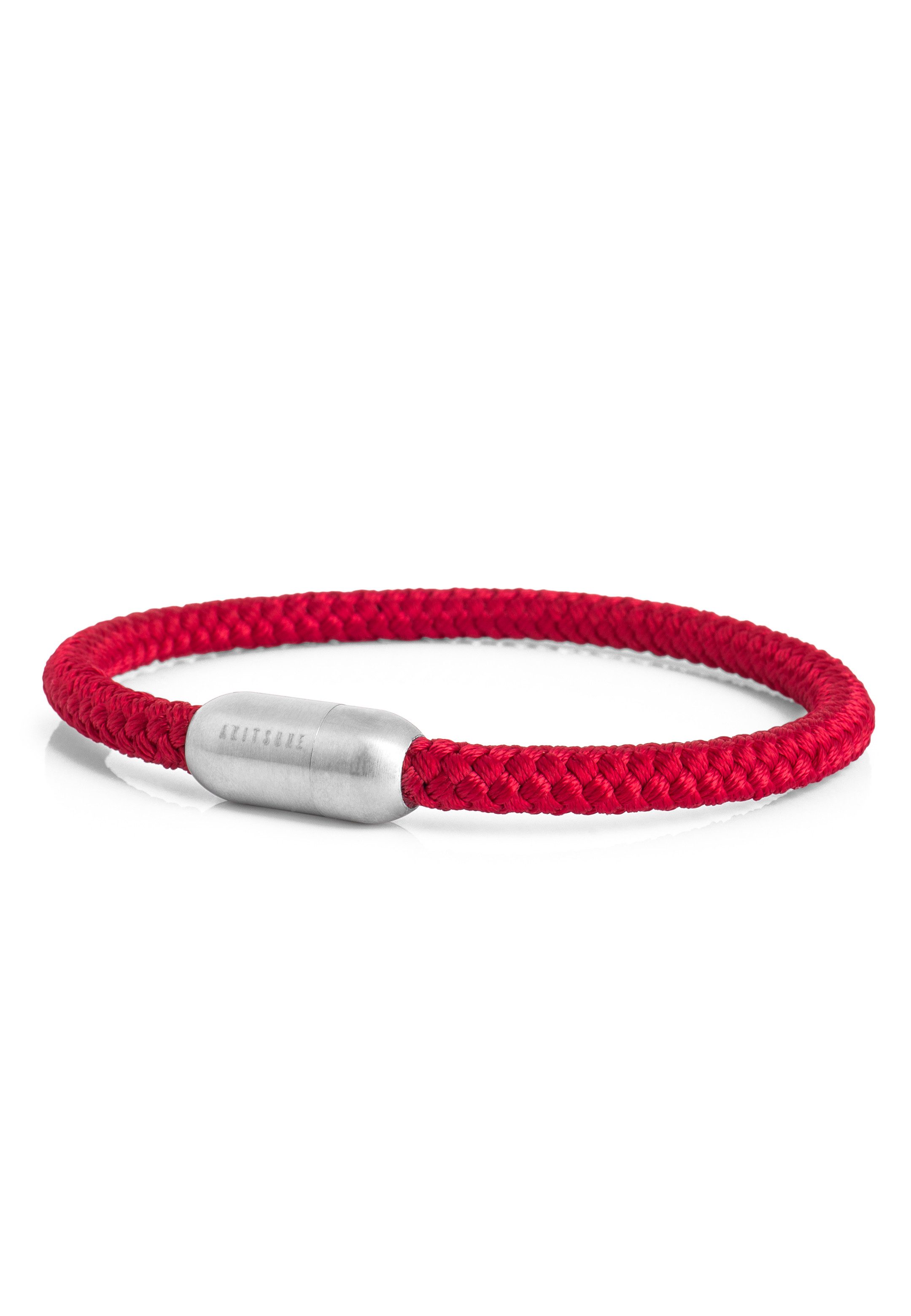 Armband Silvus Nylonarmband - Mattsilber - Maroon 17,50cm