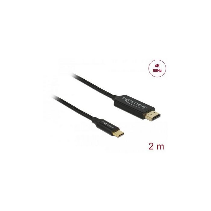 Delock USB Kabel Type-C zu HDMI (DP Alt Mode) 4K 60 Hz 2 m koaxial Computer-Kabel