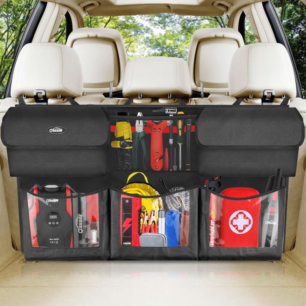 Rücksitzorganizer Rücksitz-Kofferraum-Organizer: Faltbar, 6 Taschen, 101x48 cm