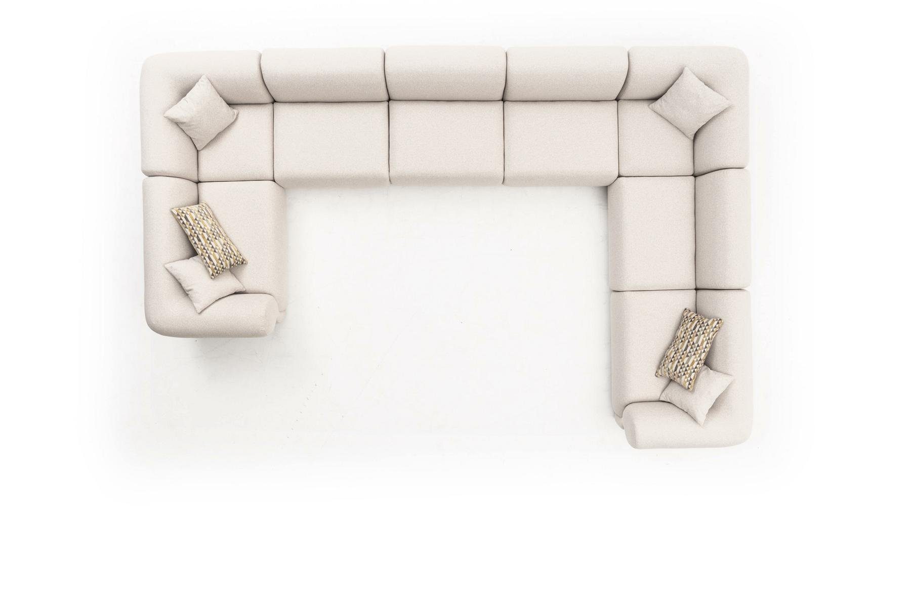 JVmoebel Ecksofa Luxus Sofa in Made Polster U-Form Möbel, Wohnzimmer Design Ecksofa Europe