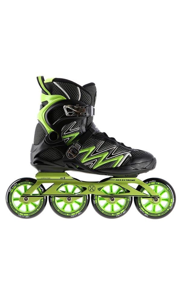 Nils Inlineskates Extreme NA8660 (Rollen: 100mm/85A, Kugellager: ABEC 9) schwarz/grün