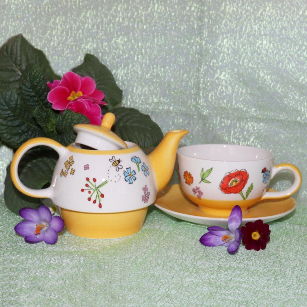 Keramik One 0.4 for Lovely Mila Mila (Set) Flowers, Tea l, Tee-Set Teekanne