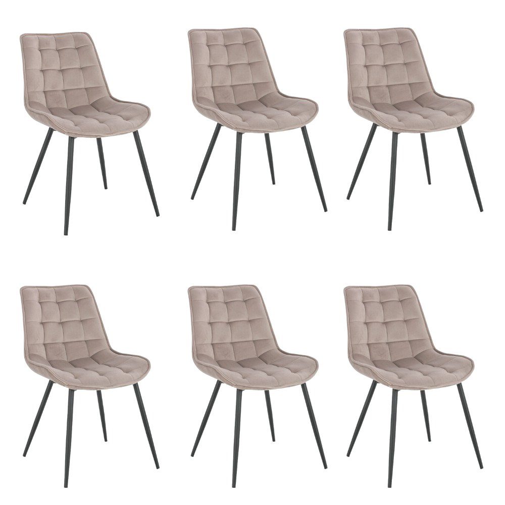 HOME DELUXE Esszimmerstuhl Polsterstuhl 2er - 8er Set IKALO (6 St), Gestell aus Metall, Küchenstuhl