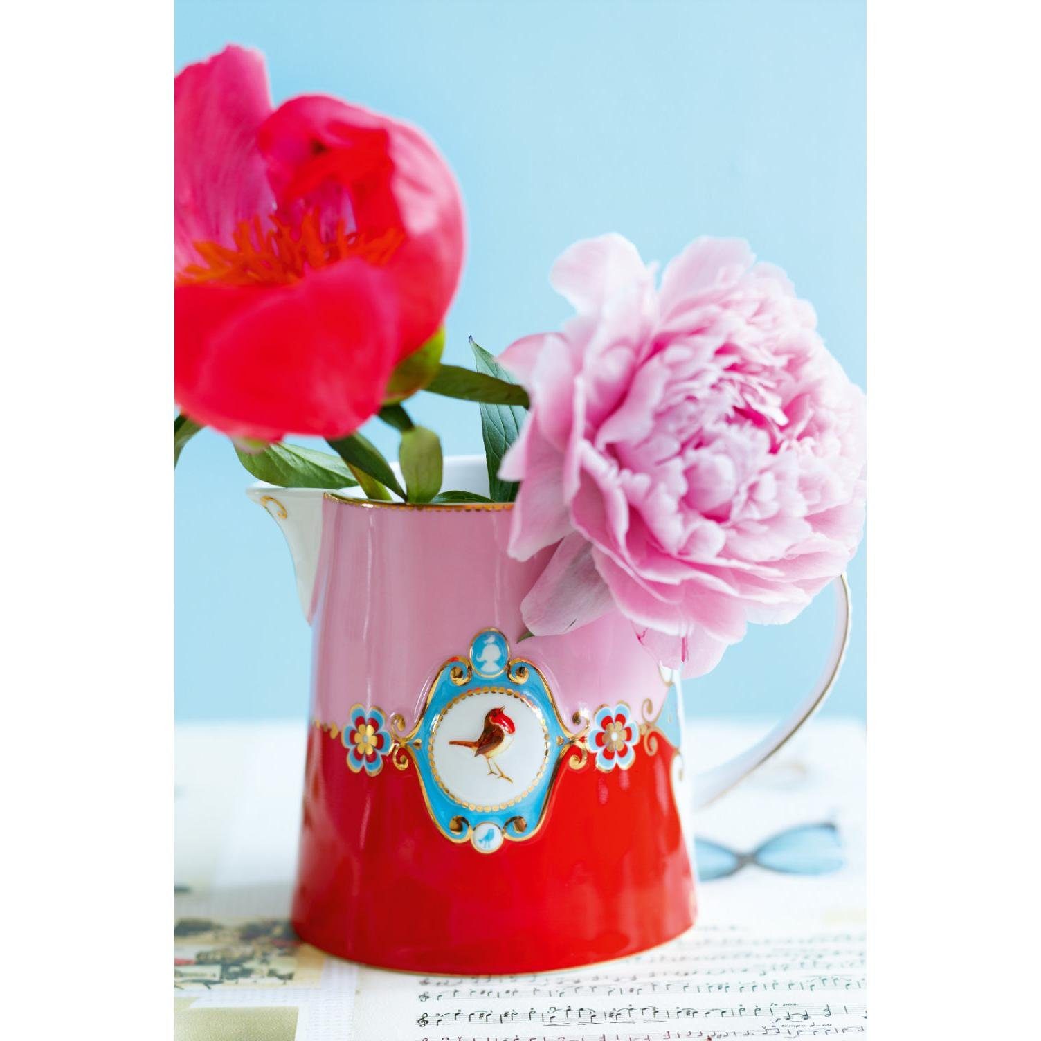 PiP Studio Tasse Henkelbecher Medallion Love Birds Stripes Rot-Pink (Groß) – Bild 4 von 5