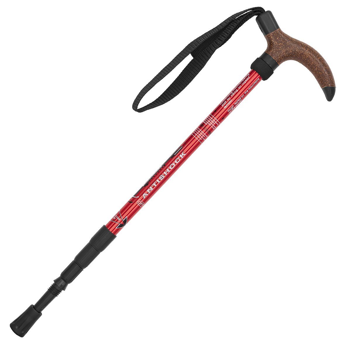 MidGard Nordic-Walking-Stöcke 50-113 cm höhenverstellbar, Gehstock Antischock Dämpfung, Wanderstock (1 St) Rot