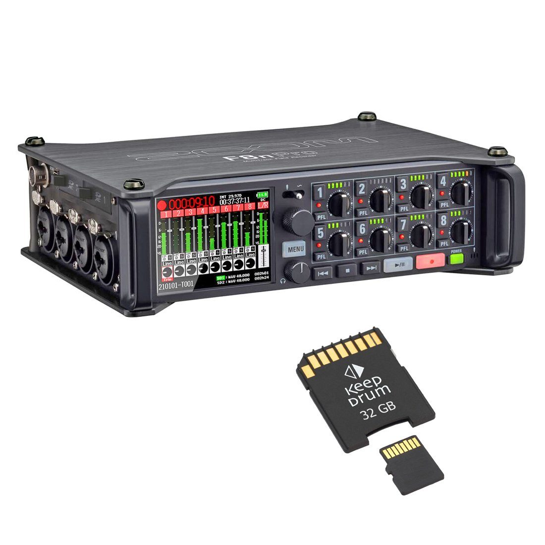 Zoom F8n Pro Audio-Recorder mit Speicherkarte Digitales Aufnahmegerät
