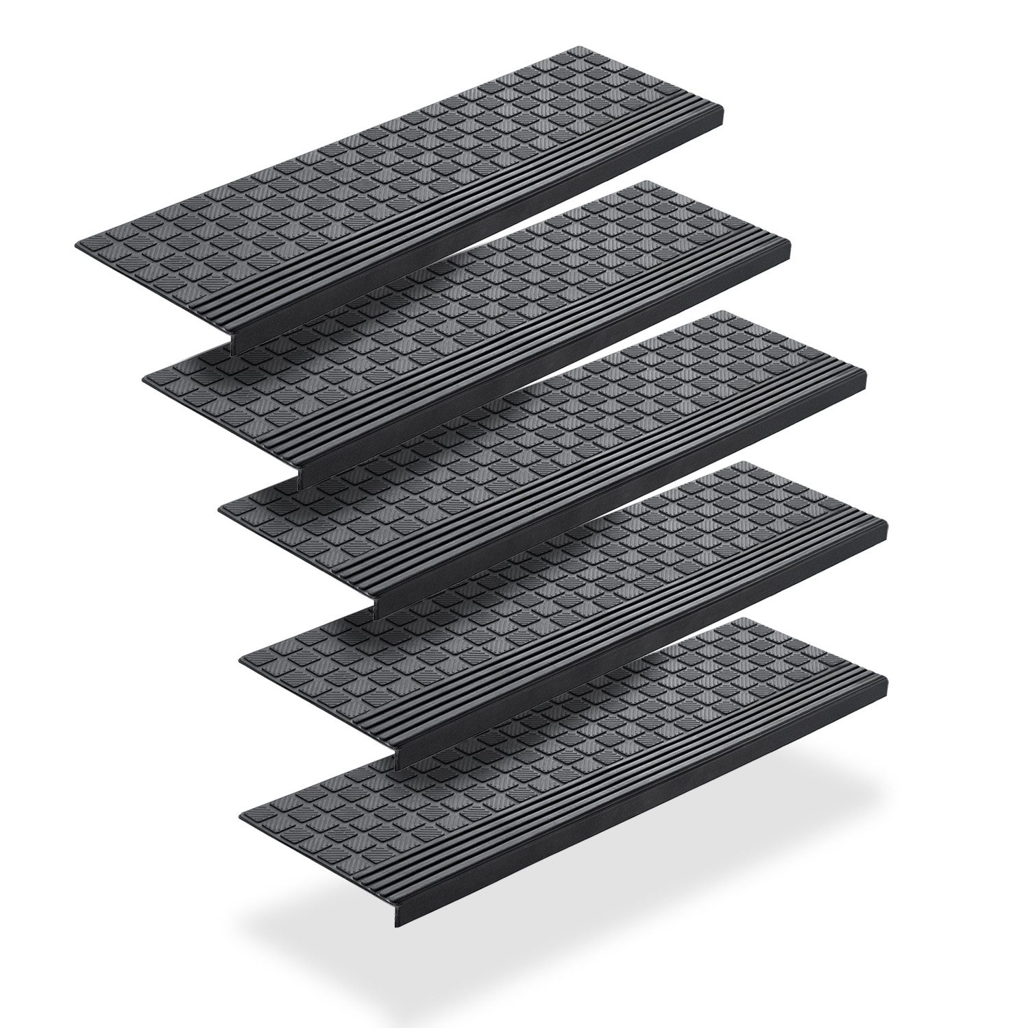 BigDean Stufenmatte 5x Gummi 65x25cm Treppenstufen Außen Antirutschmatten, günstig online kaufen