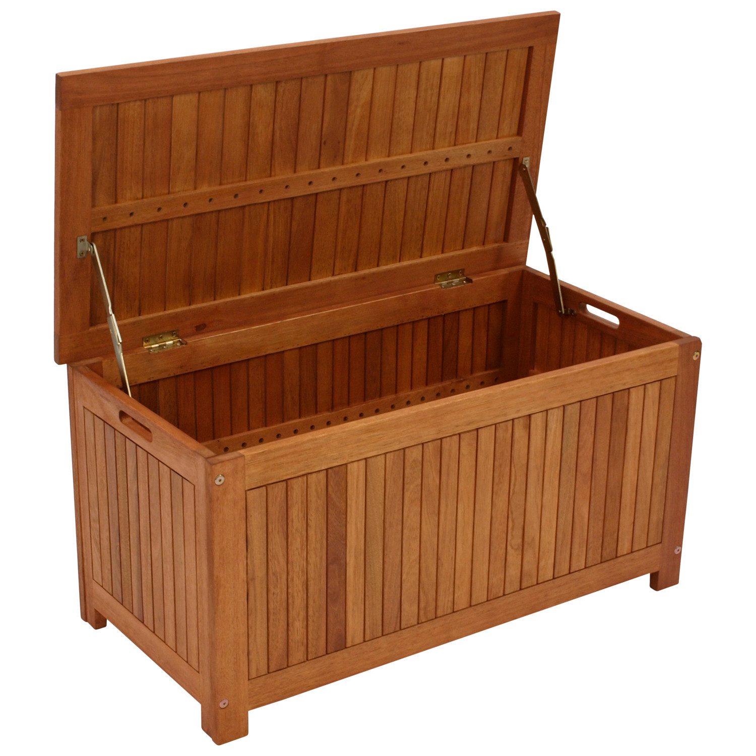 DEGAMO Gartenbox PORTO, kleine Ausführung 90x45x45cm, Eukalyptus Holz geölt