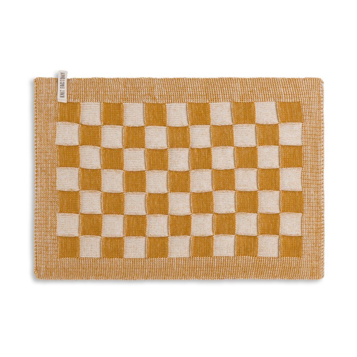 Knit Factory Tischdecke Block Tischsets 50x30 cm Kariert Beige;Gelb