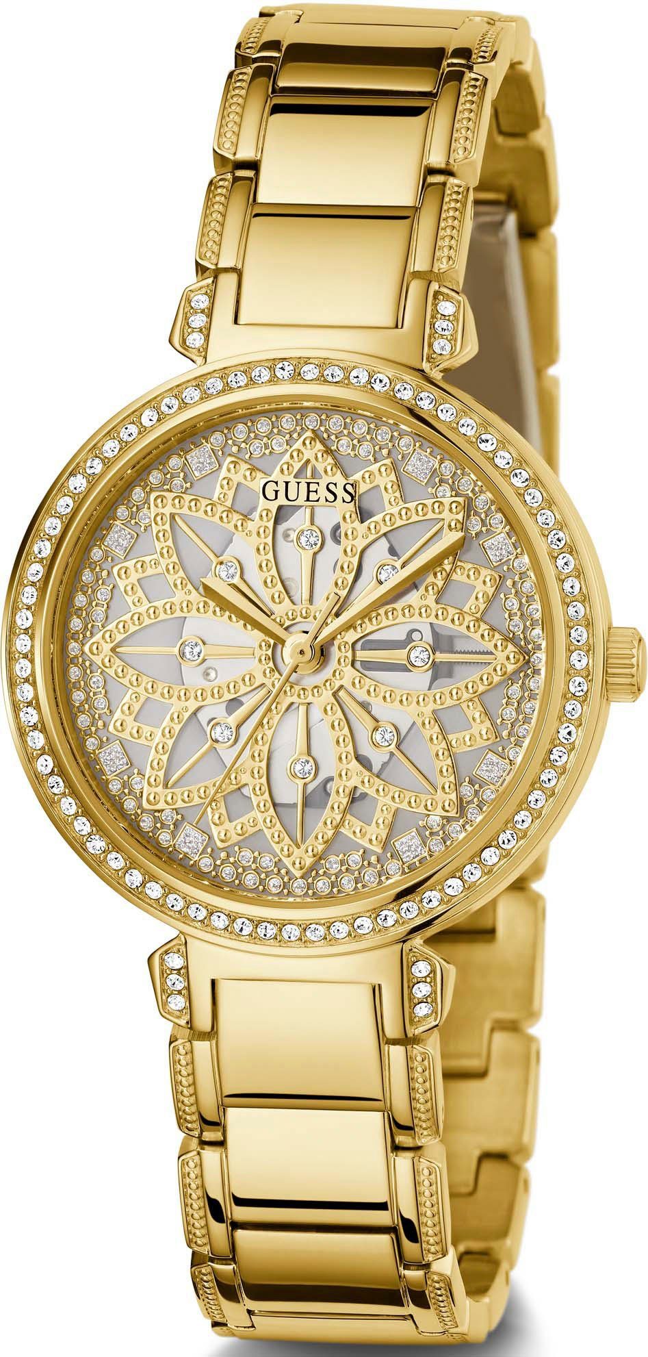 Guess Quarzuhr LILY GW0528L2, Armbanduhr, Damenuhr, analog, Kristallsteine, günstig online kaufen