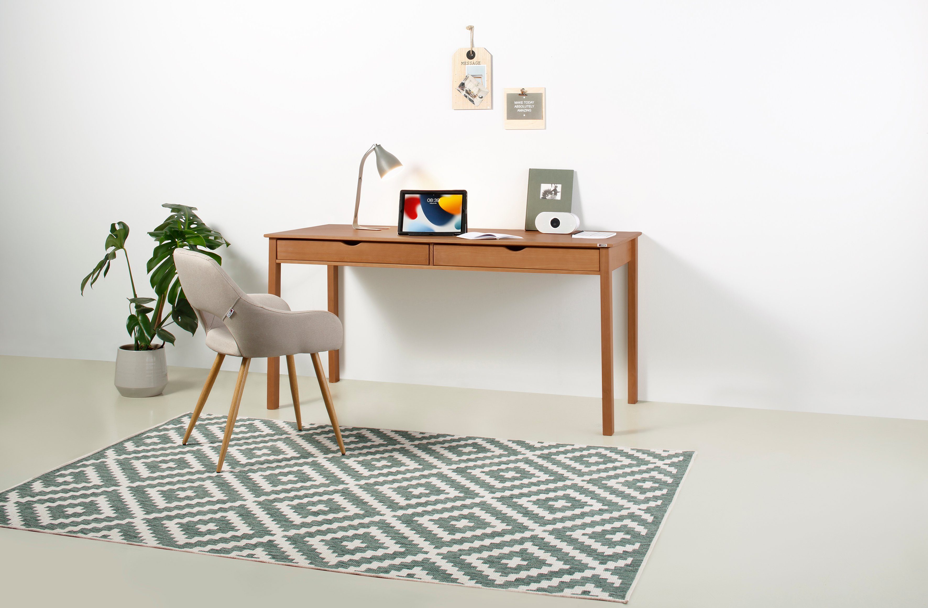 INOSIGN Schreibtisch Gava (1-St), Kiefer massiv, eingefräste Griffmulden, H günstig online kaufen