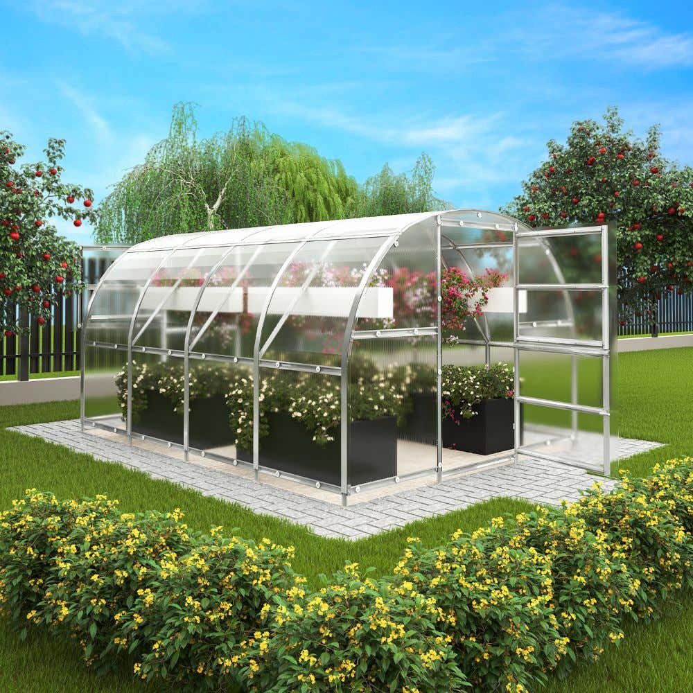 Terrando Gewächshaus Estragon 3x4m, BxTxH: 300 x 400 x 245 cm, in Verzinkt