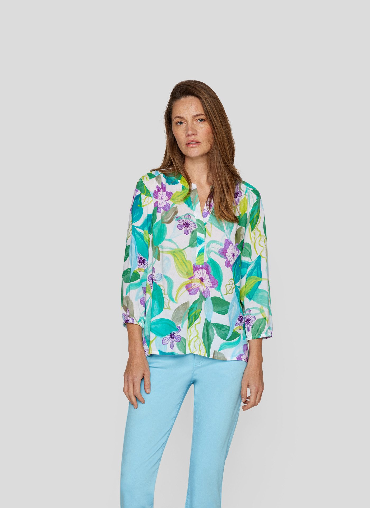 Rabe Druckbluse mit 3/4 -Arm und floralem Muster günstig online kaufen