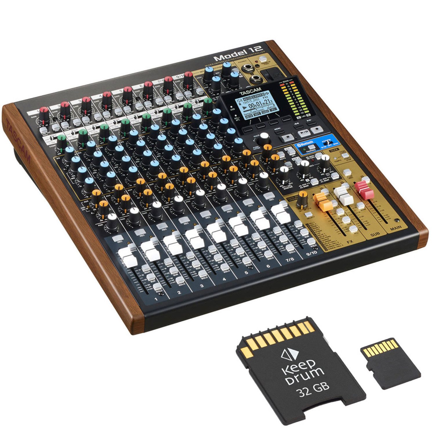 Mischpult Tascam Model 12 Mischpult mit Speicherkarte 32 GB