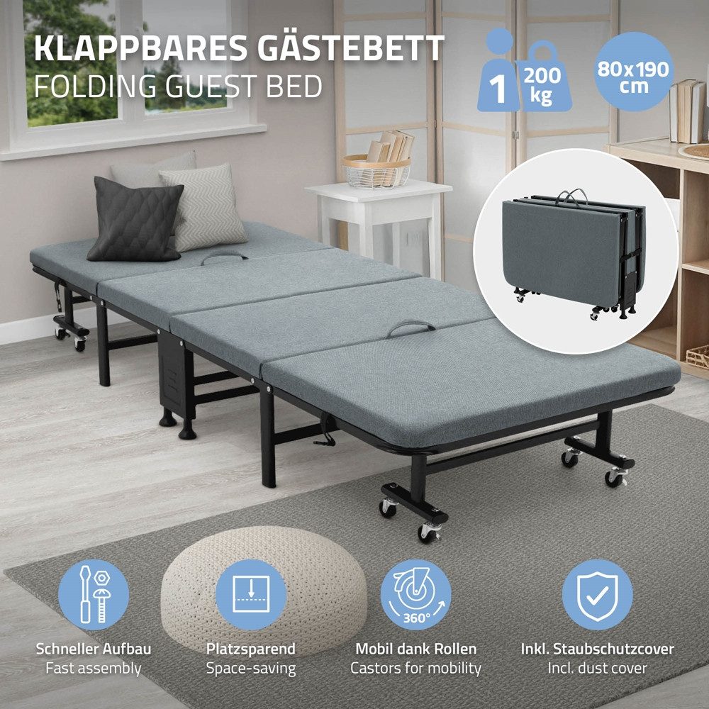 ECD Germany Klappbett Klappbares Metallbettgestell Einzelbettgestell günstig online kaufen