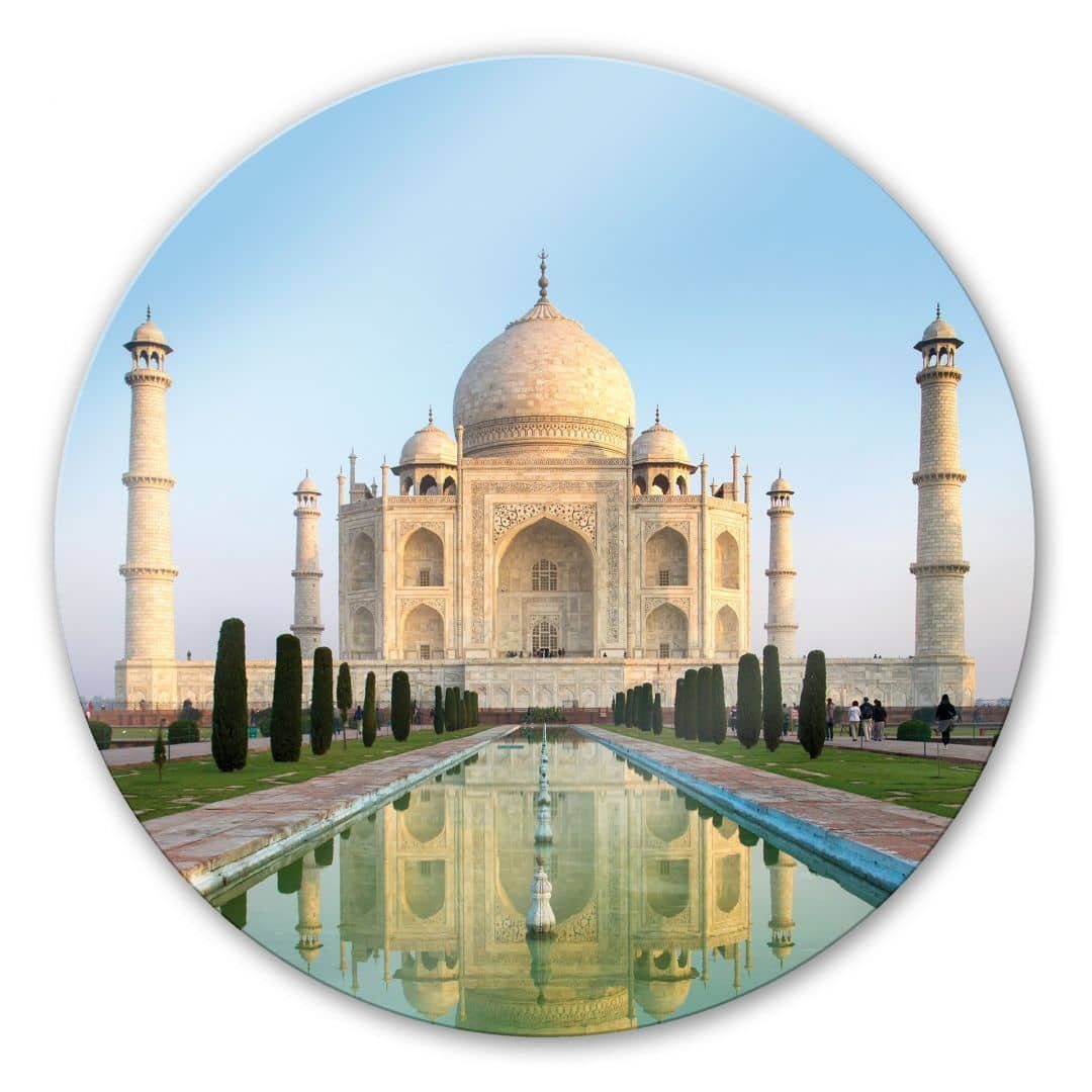 orientalisch, Art Taj Tempel Bilder Rund Mahal Glas Gemälde Wandbild Deko K&L Wall Glasbild Wandschutz