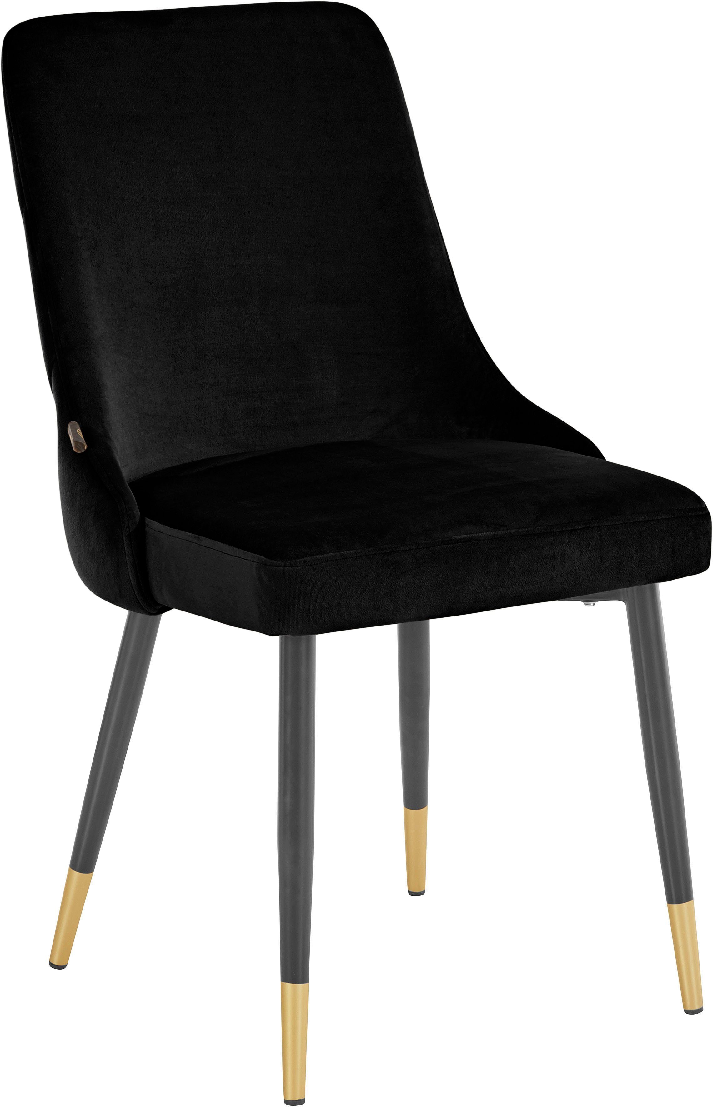 Leonique Esszimmerstuhl Sitzhöhe schwarz 49 | und Knöpfe im an Lonessa schwarz/golden Set, der 2er cm (2 St), Rückenseite; Steppung