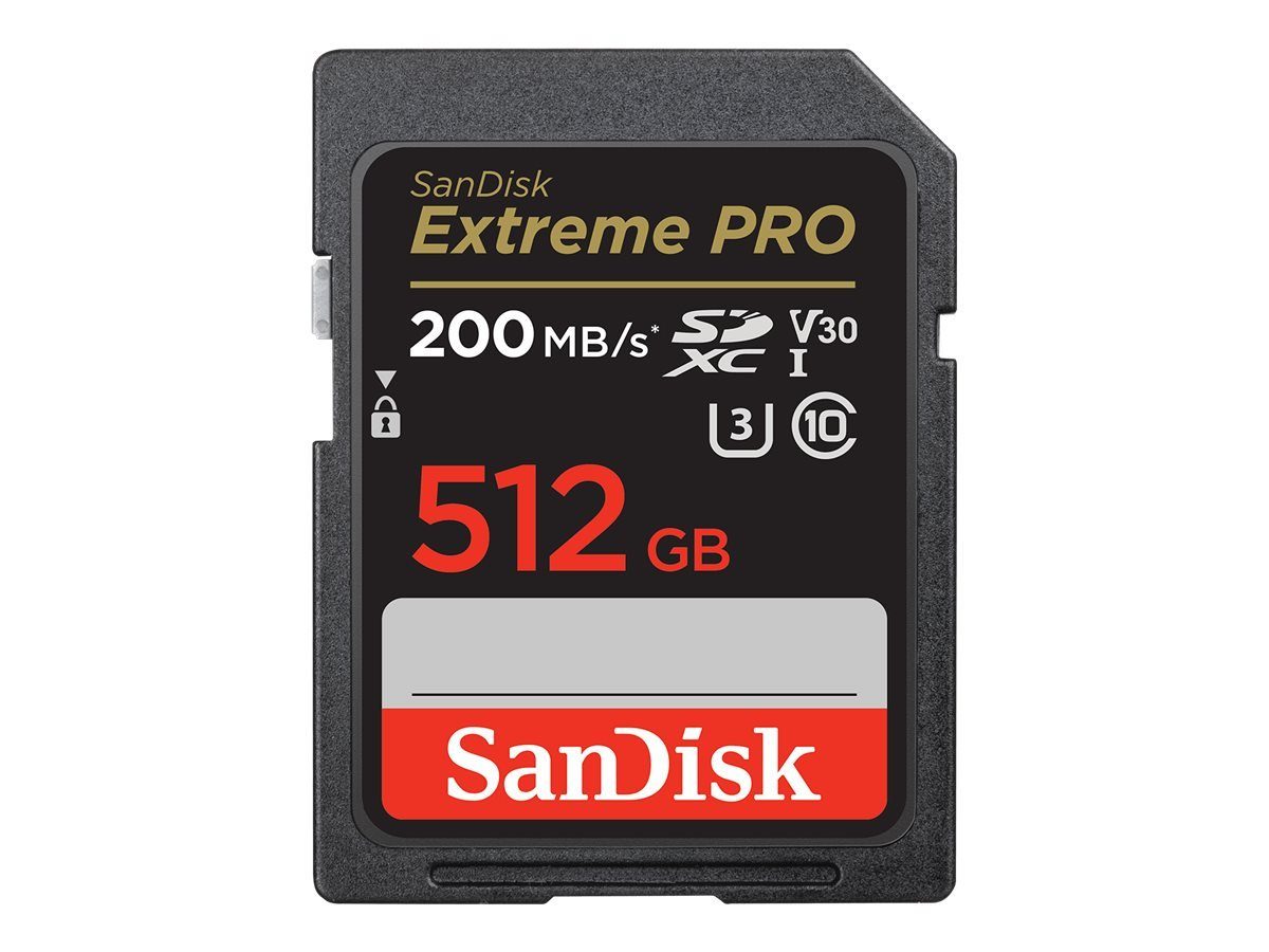 SANDISK Extreme Pro 512 GB SDXC Speicherkarte 2022 (bis 200 MB/s, Cl10 Micro SD-Karte
