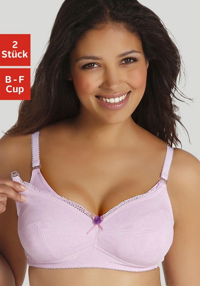 petite fleur Still-BH (Packung, 2 Stück) ohne Bügel, mit aufhakbaren Clips, Basic  Dessous