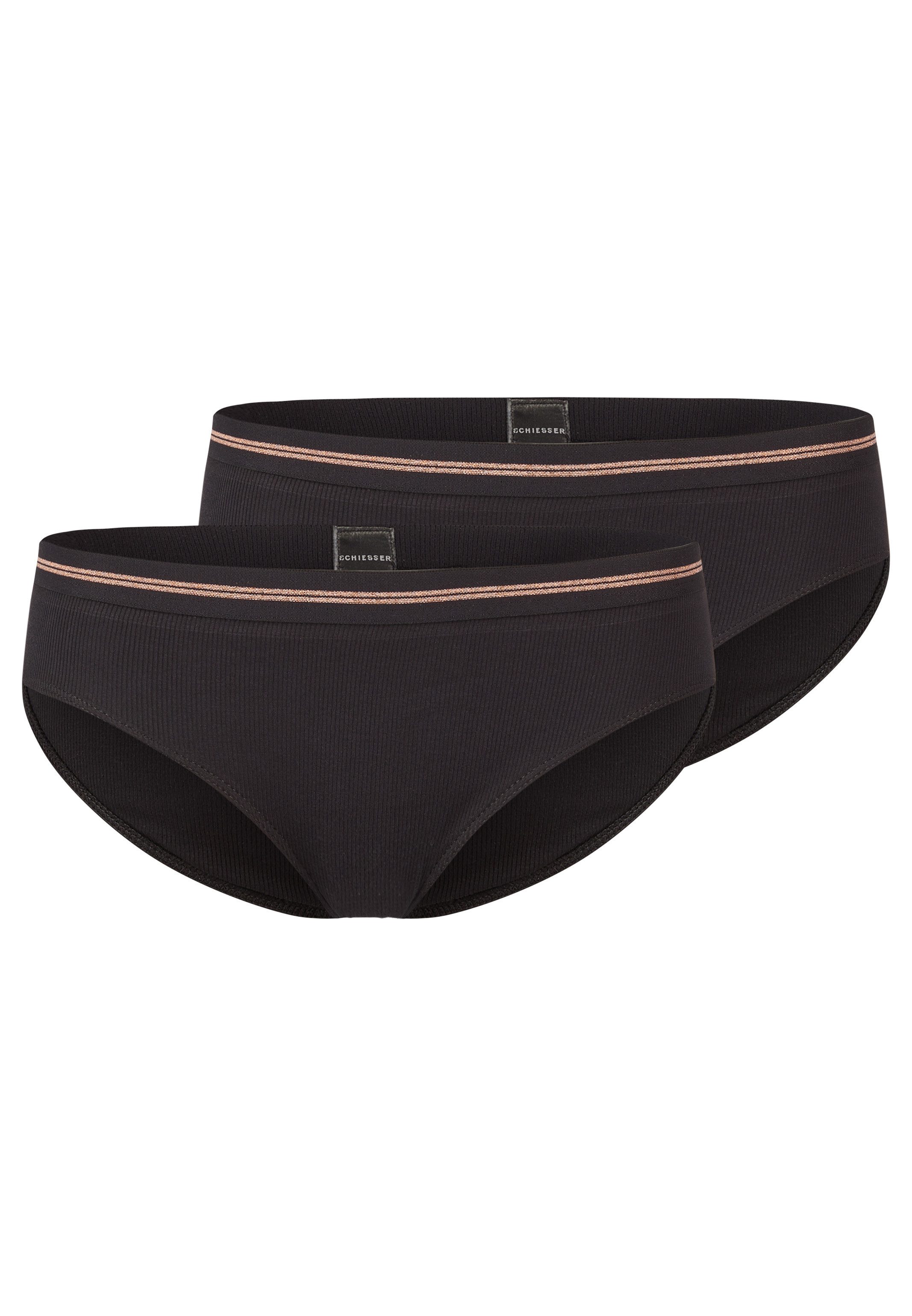 Schiesser Panty 2er Pack Teens Girls Long Life Cotton (Spar-Set, 2-St) Panties - Baumwolle - Webgummibund mit schimmernden Lurex Fäden