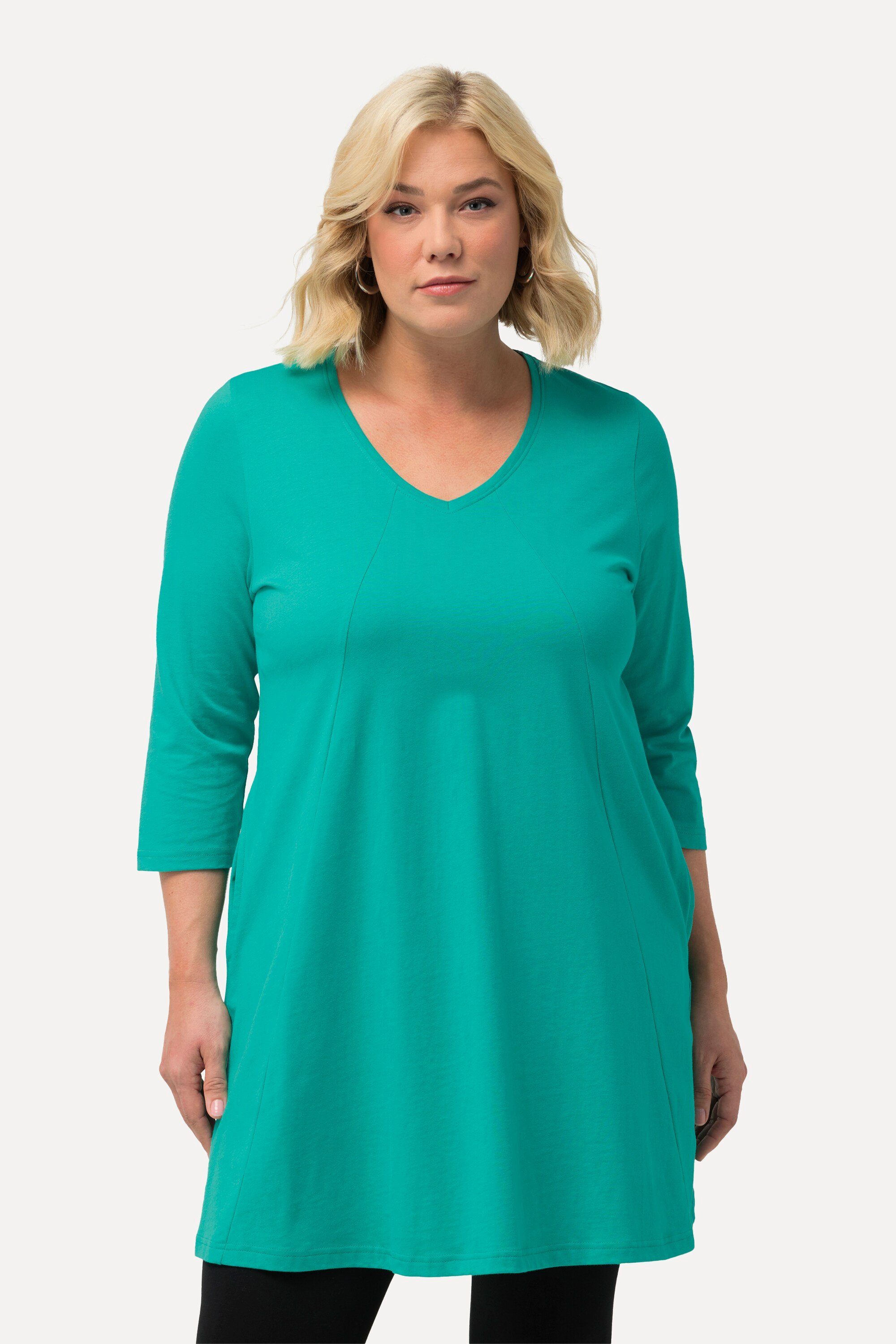 Ulla Popken Longshirt Longshirt Ziernähte A-Linie günstig online kaufen