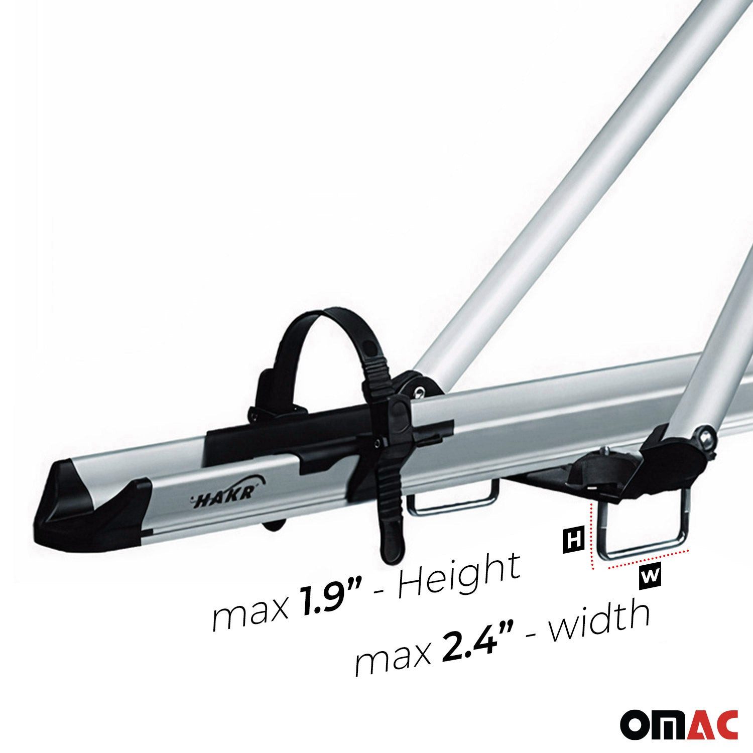 OMAC Dachfahrradträger Dachfahrradträger bis 17 kg Aluminium Silber Fahrradhalter, (1-tlg), Abnehmbar, Leichtgewichtig – Bild 4 von 5