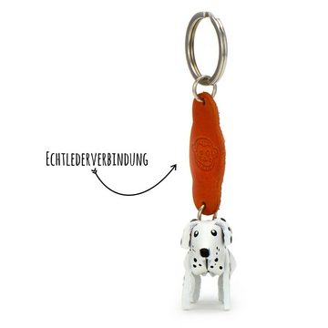Monkimau Schlüsselanhänger Dalmatiner Hunde Schlüsselanhänger Leder Tier Figur (Packung)