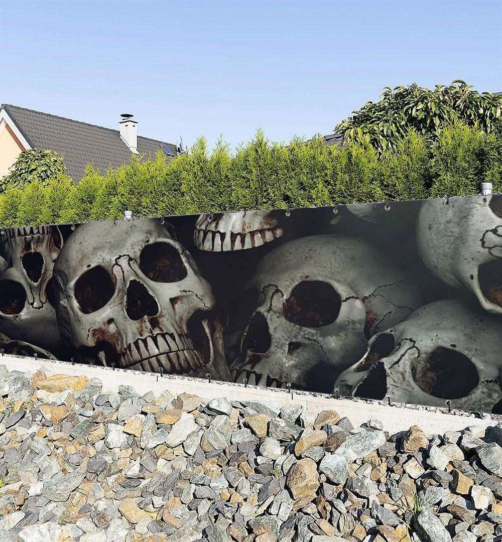 Sichtschutzzaunmatten Zaunbanner Totenkopfgrube Sichtschutz Garten Zaun