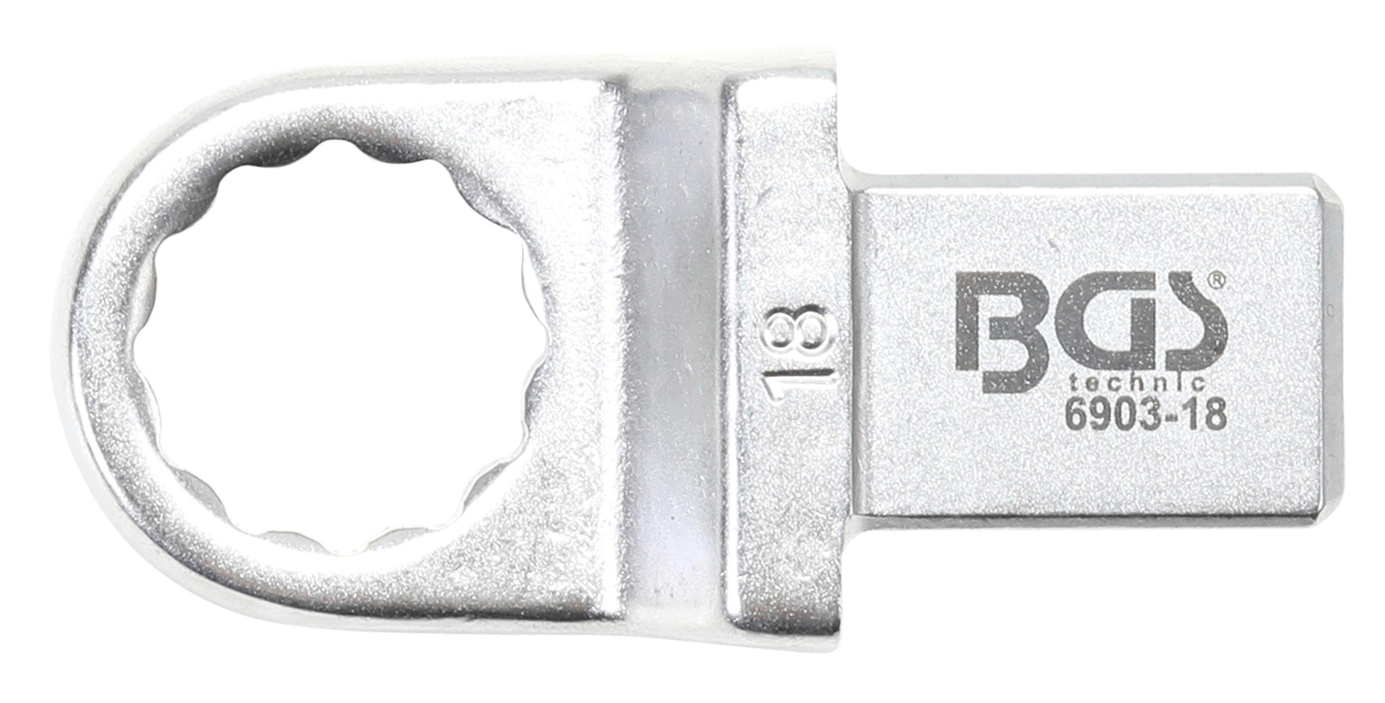 BGS technic Ausstechform Einsteck-Ringschlüssel, 18 mm, Aufnahme 14 x 18 mm
