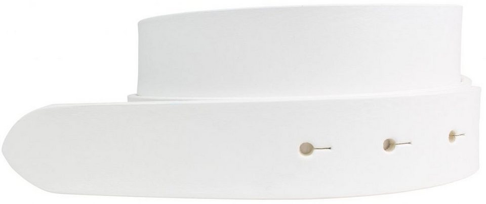 Damen/Herren Gürtel aus Hochwertigem Rindleder  3,5 cm breit weiß Jeansgürtel