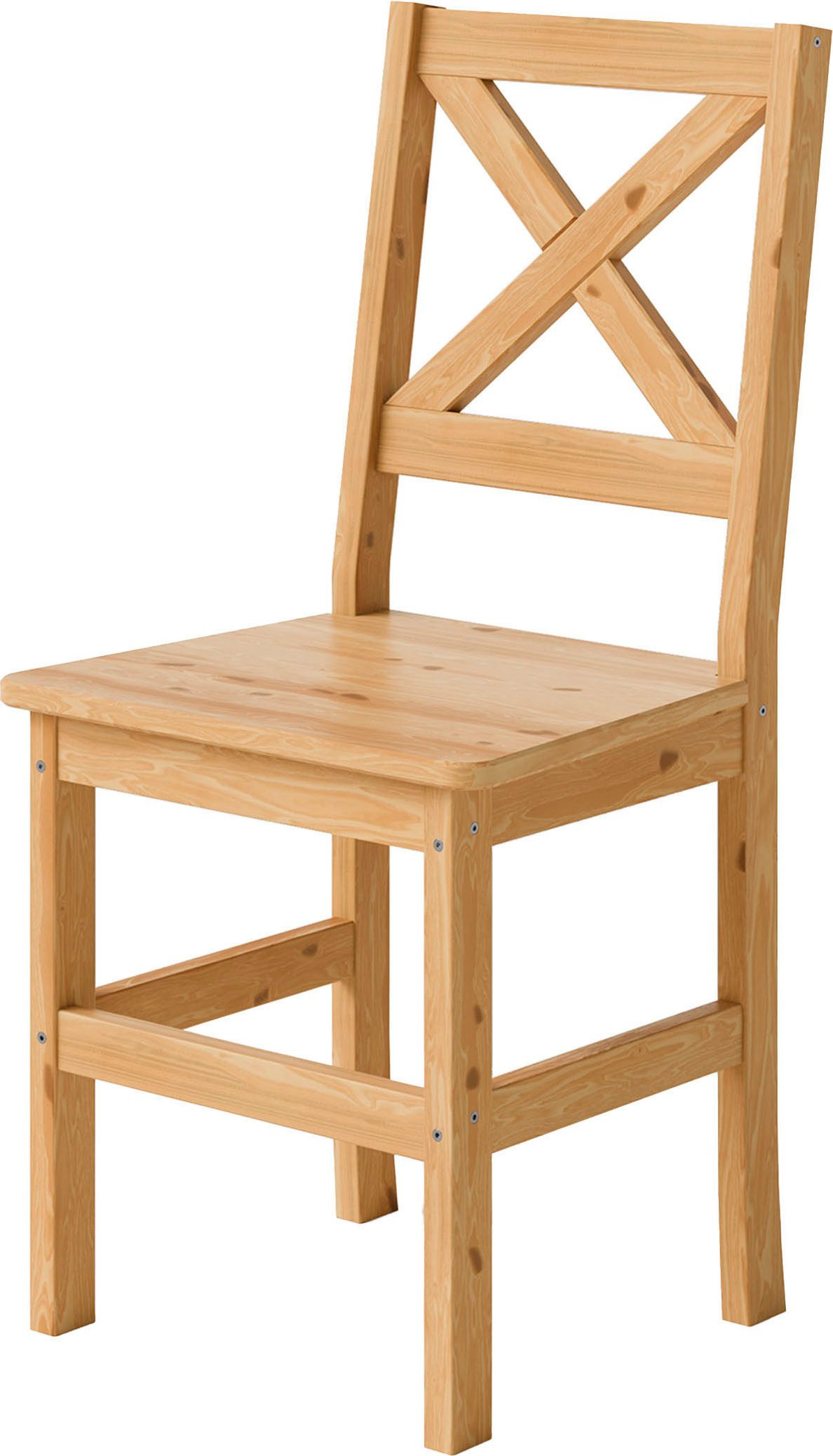 Home affaire 4-Fußstuhl Malmö (Set, 4 St), Holzstuhl Kiefer Massivholz naturfarbig, erhältich als 2er und 4er-Set