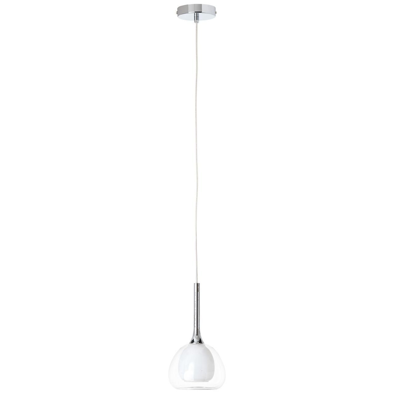 E14, D45, Lampe Hadan, 10cm chrom/weiß-transparent Brilliant Pendelleuchte Pendelleuchte 1x 4 Hadan