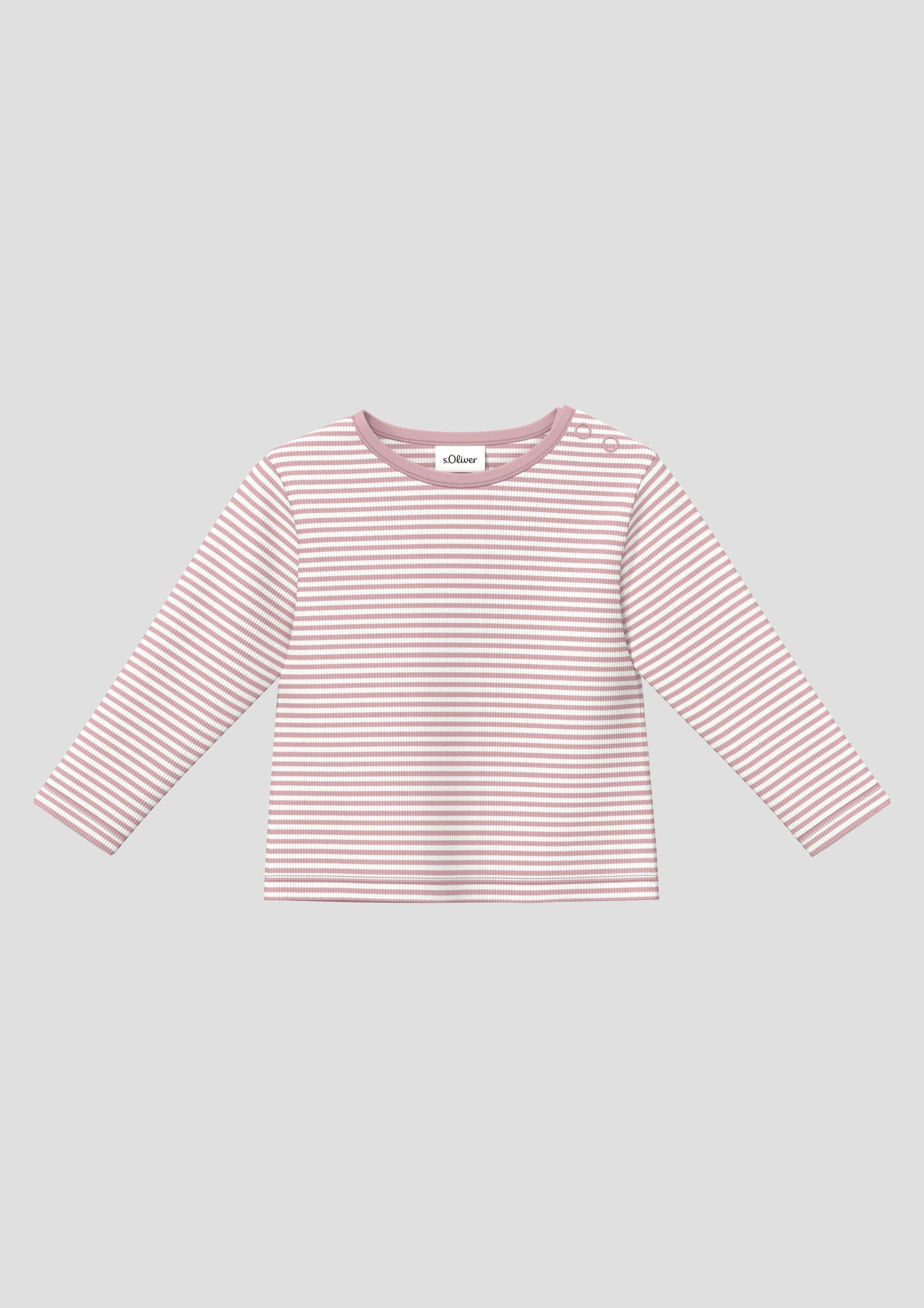 s.Oliver Langarmshirt T-Shirt Unisex Rippshirt mit Streifen