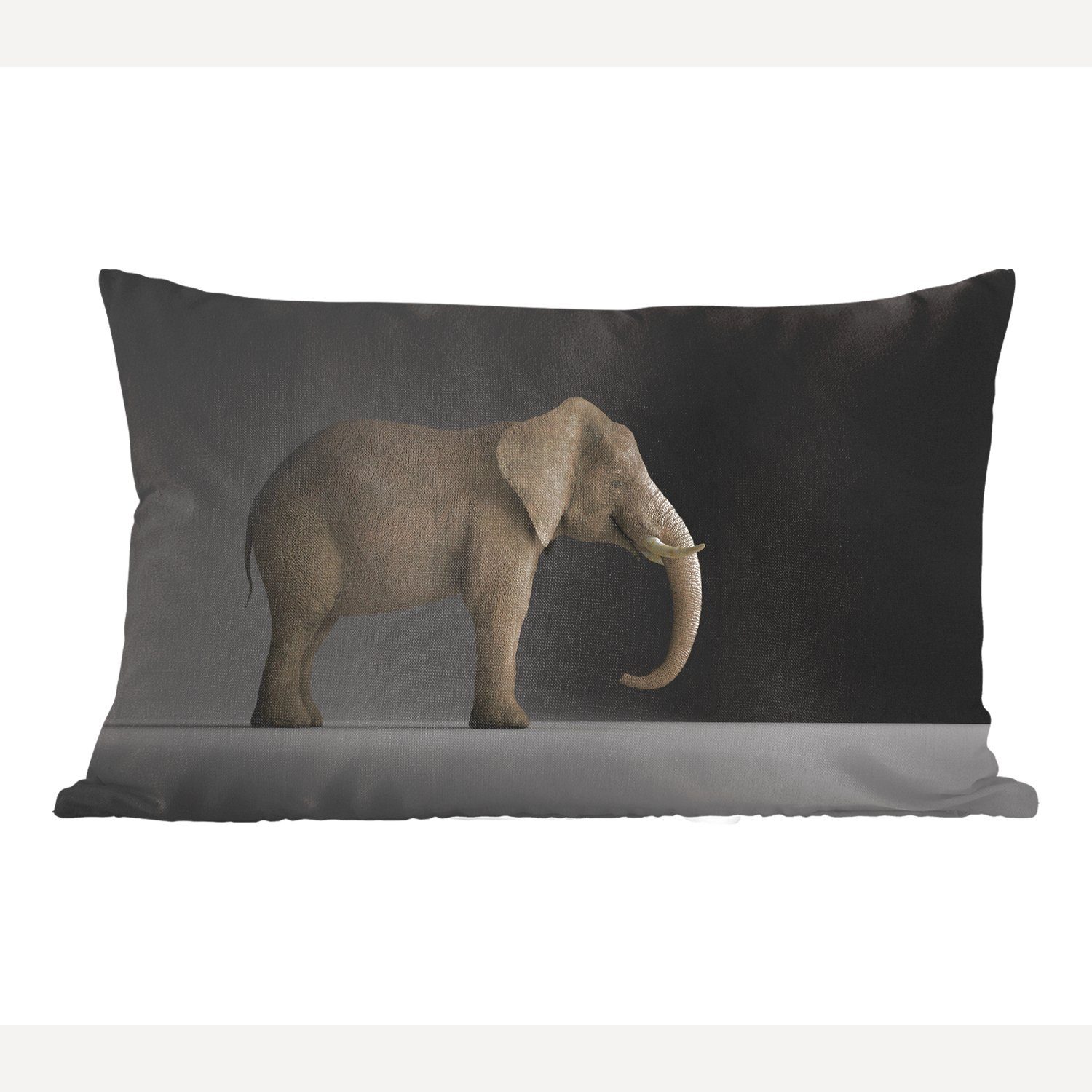 MuchoWow Dekokissen Elefant - Tiere - Licht, Wohzimmer Dekoration, Zierkissen, Dekokissen mit Füllung, Schlafzimmer