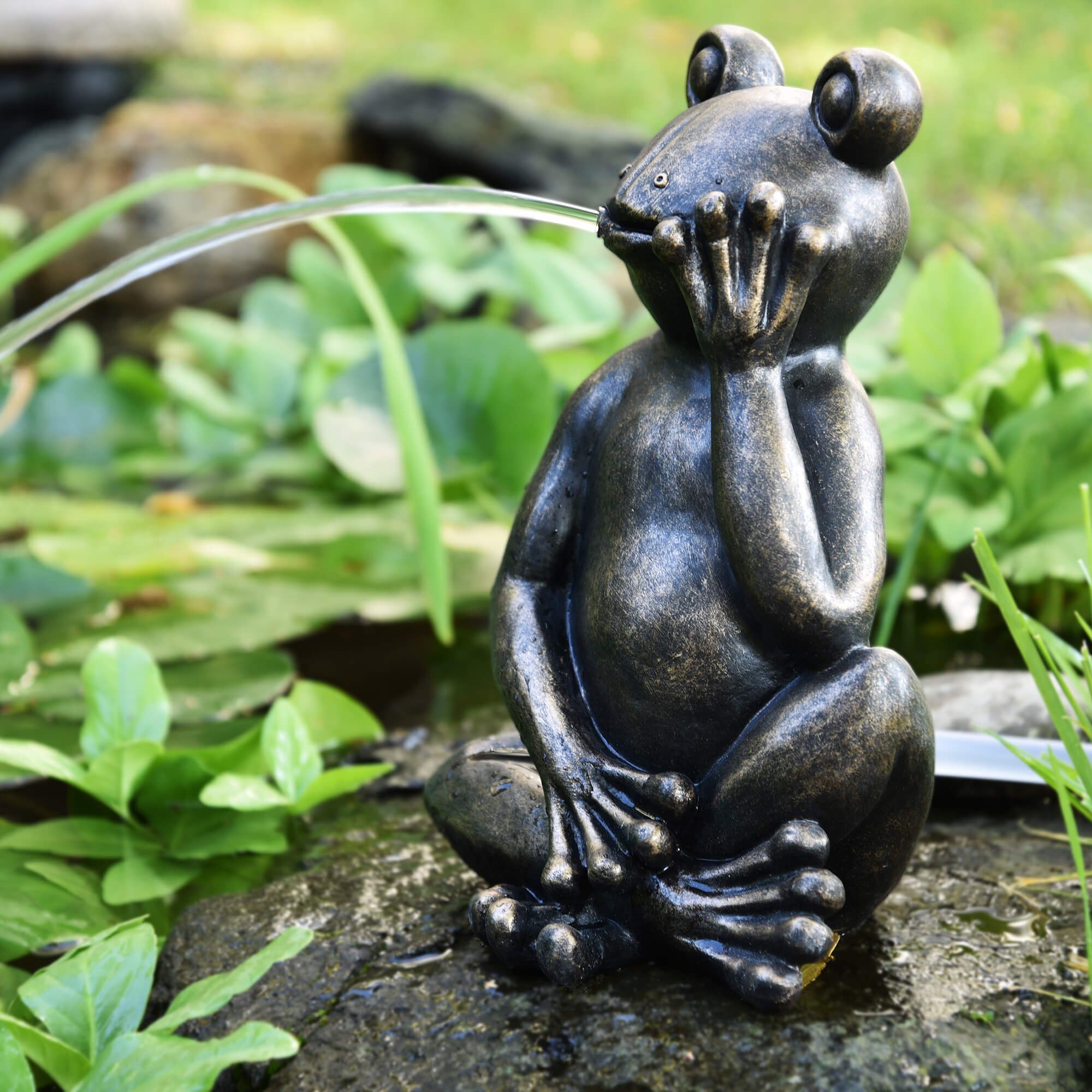 Heissner Wasserspeier Teichfigur 'Lazy Frog', 20x19x30cm günstig online kaufen